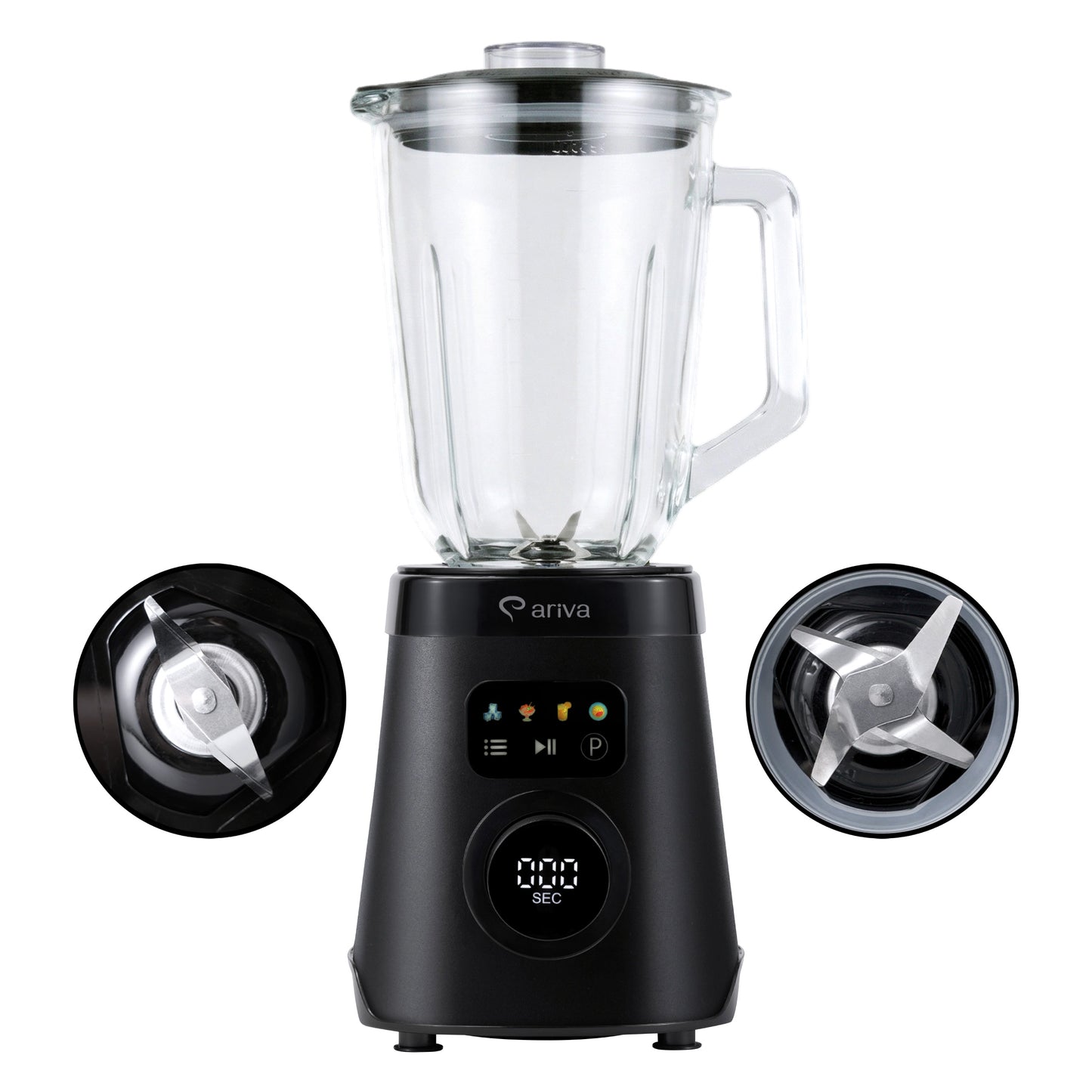 ARIVA-Blender-1500W-1.5L-2 in 1-250G kruidenmolen-Ook voor koffiebonen-Auto clean-RVS