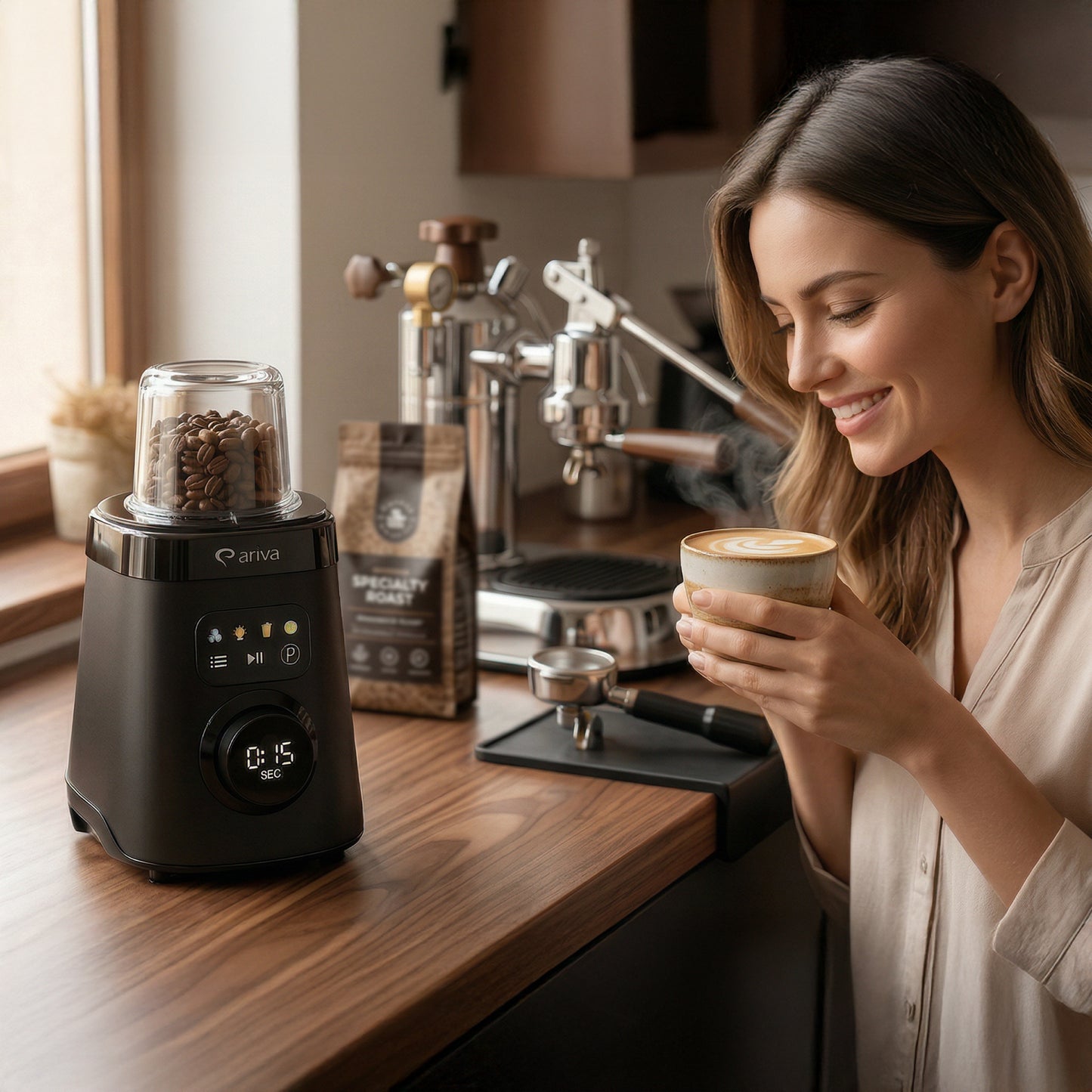 ARIVA-Blender-1500W-1.5L-2 in 1-250G kruidenmolen-Ook voor koffiebonen-Auto clean-RVS