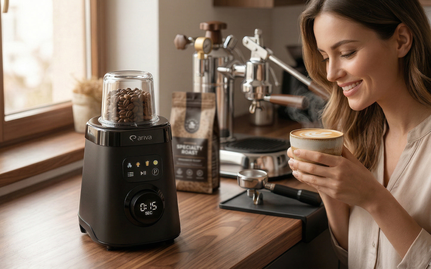 ARIVA-Blender-1500W-1.5L-2 in 1-250G kruidenmolen-Ook voor koffiebonen-Auto clean-RVS