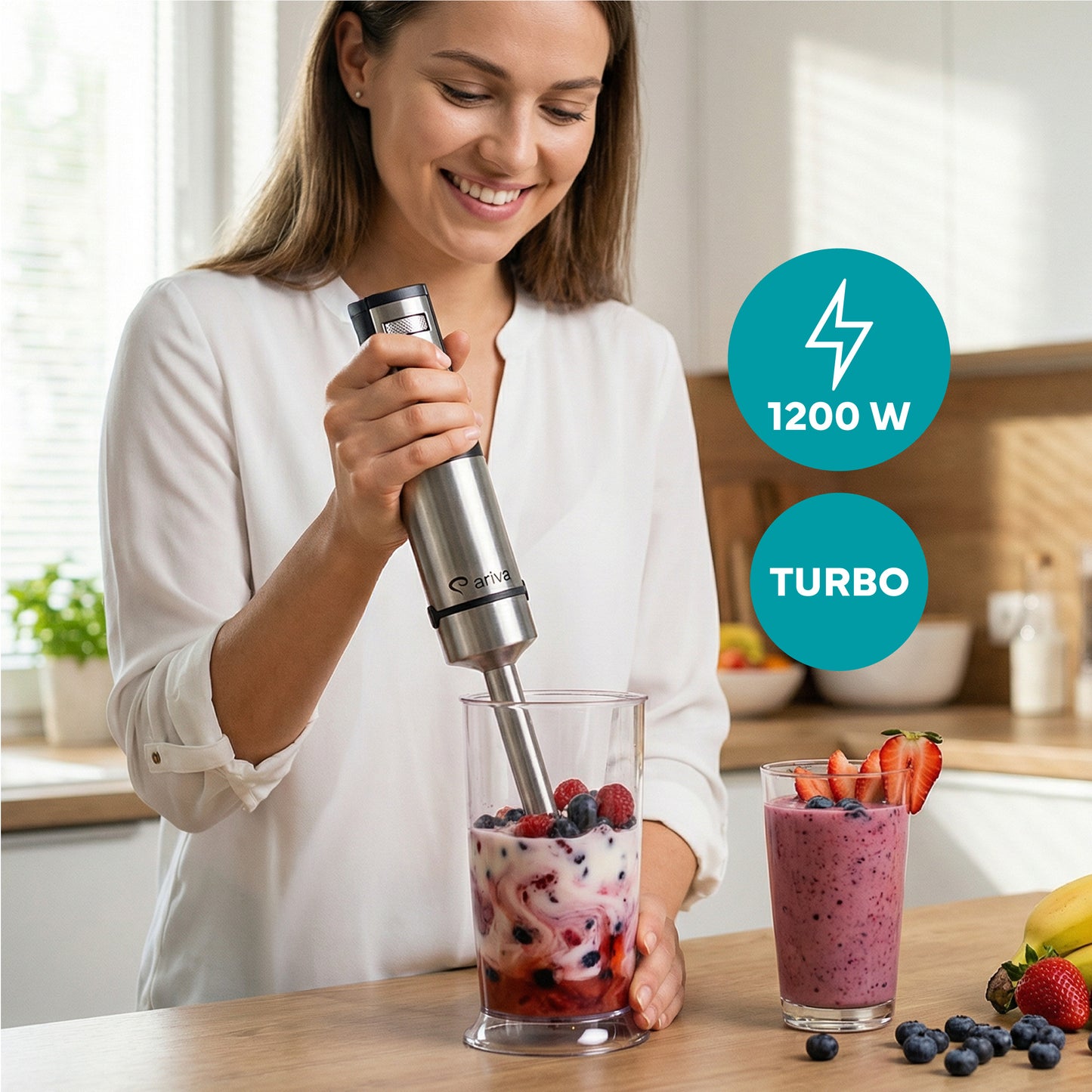 in 1-Staafmixer-Led-display-Accessoires-1500W-Mixen, hakken, kloppen-Titanium mes-0.8L-Standaard-Keukenmachine-Deeghaken-Garde