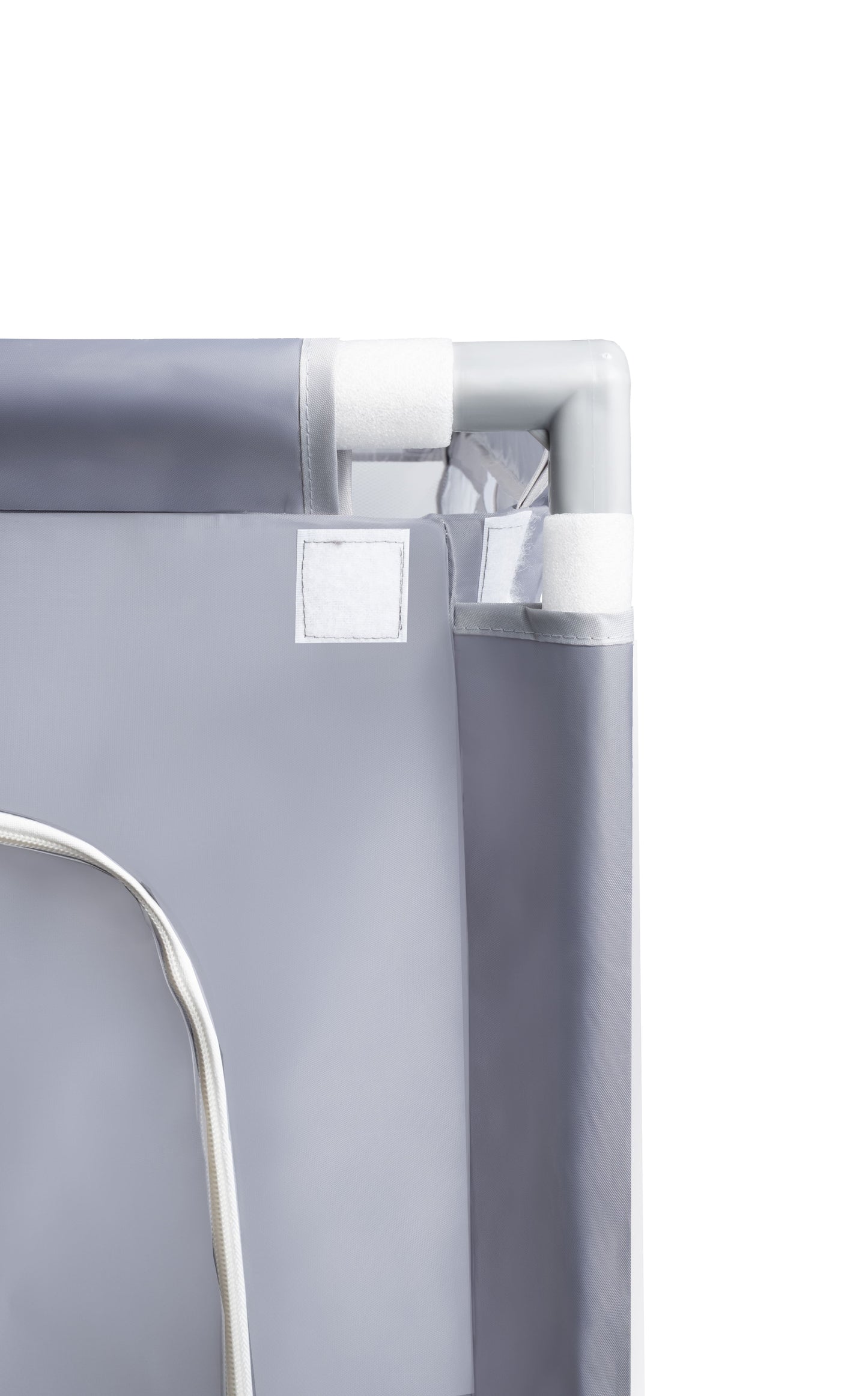 MalPlay-KIVO-babybox - kinderbox – 120x180 cm – voor binnen en buiten – grijs/wit – ademend gaas