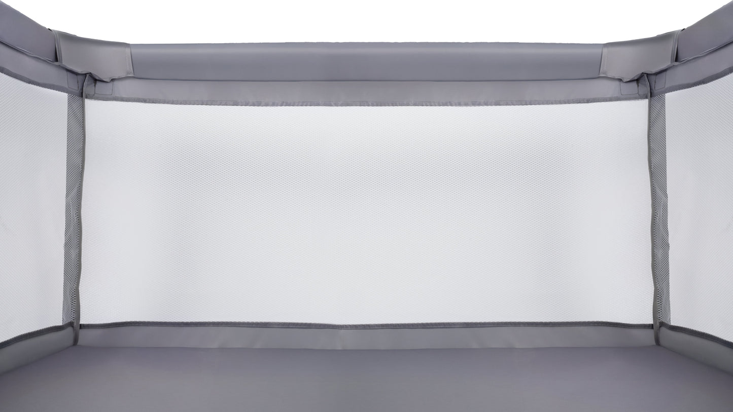 MalPlay-KIVO-babybox - kinderbox – 120x180 cm – voor binnen en buiten – grijs/wit – ademend gaas