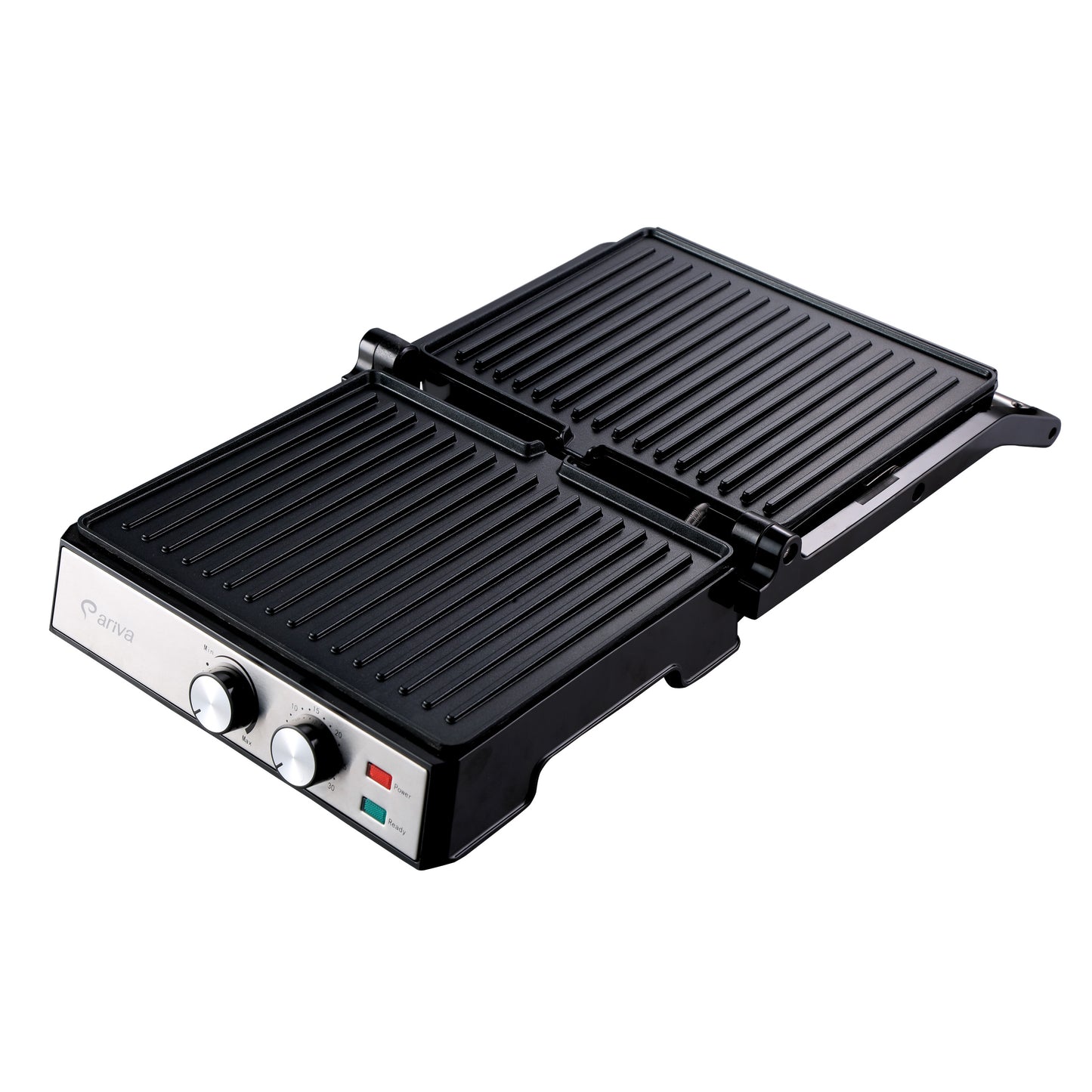 ARIVA-Grill-29x24cm-2 w 1-grill kontaktowy-grill stołowy-opiekacz do kanapek-Powłoka ceramiczna zapobiegająca przywieraniu-Timer-2000W