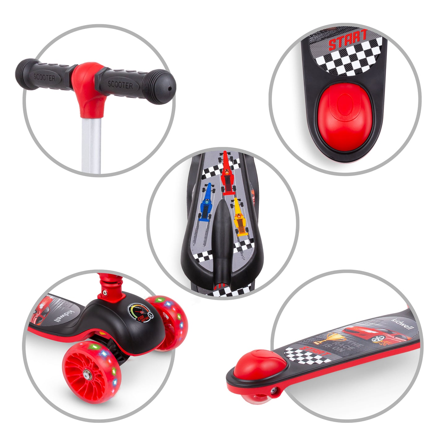 Kidwell-RIMBA-step-Rood/zwart-met zadel