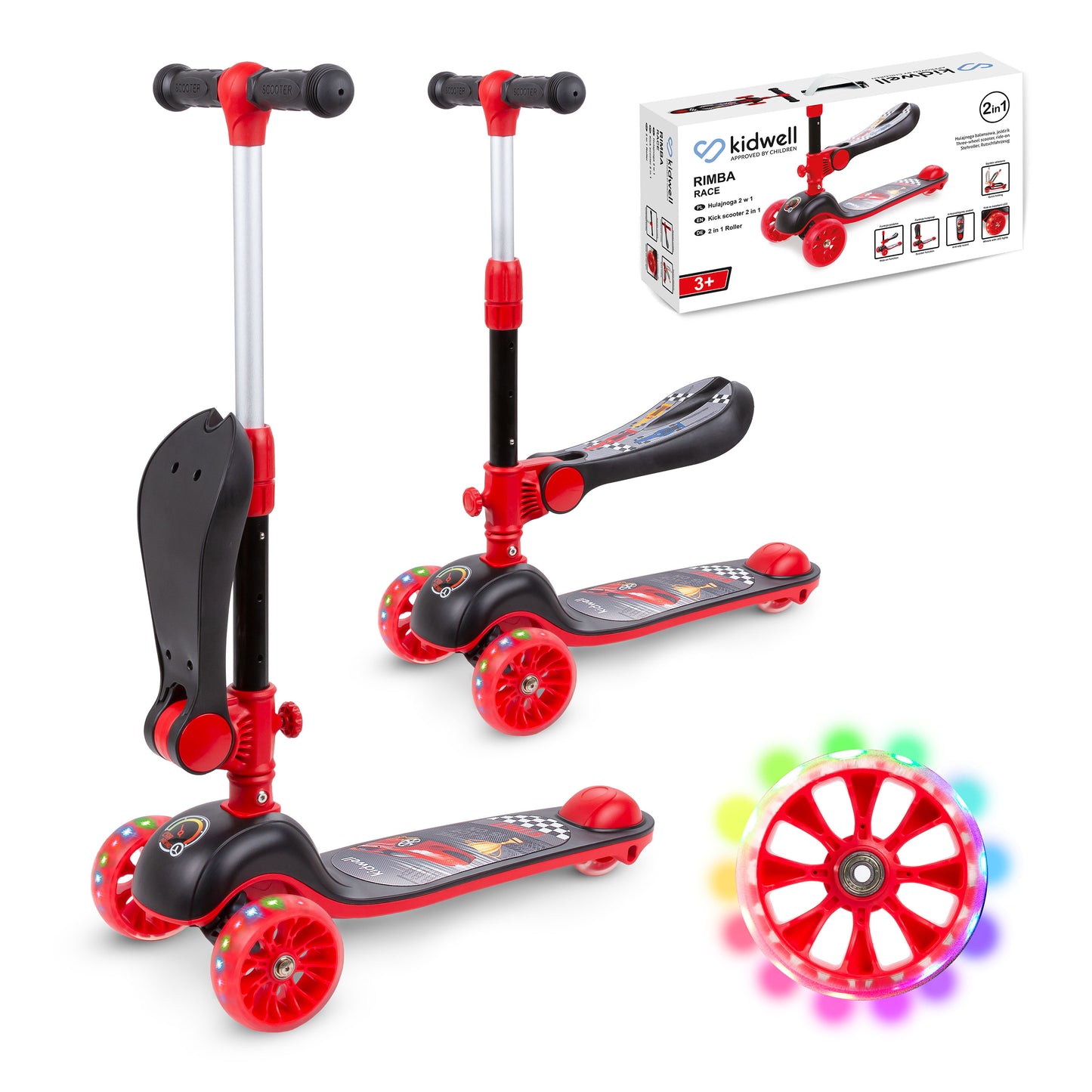 Kidwell-RIMBA-step-Rood/zwart-met zadel