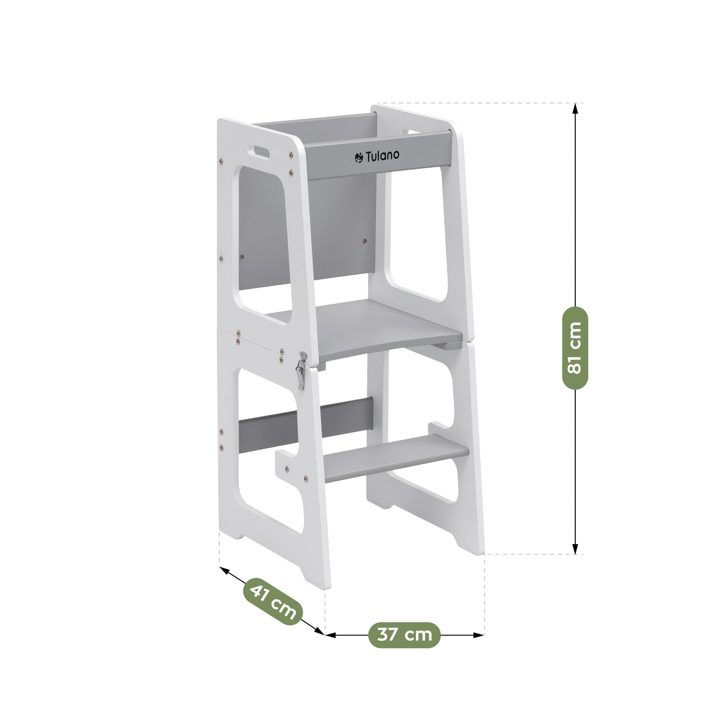 Tulano-Mooby 35-Keukenhelper-Opstapper-Kinderen-3 in 1-tot 60 kg-Wit/grijs