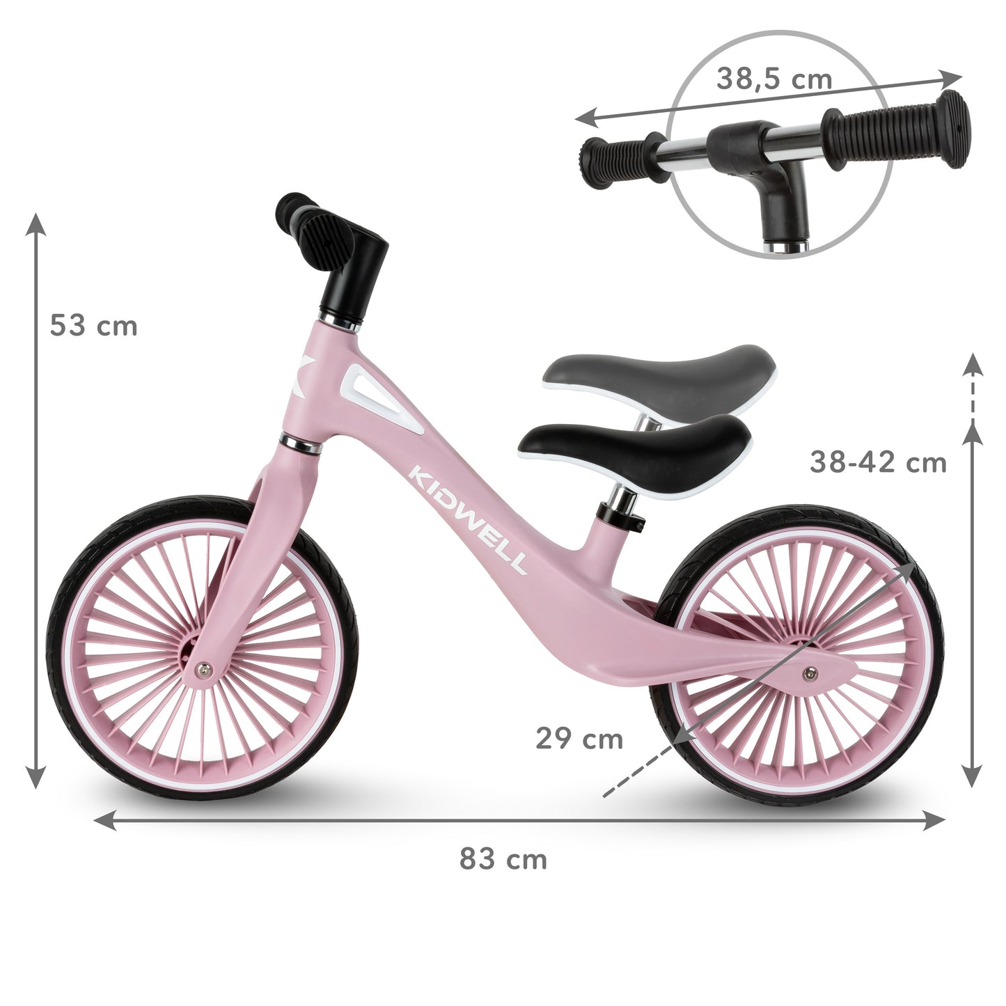 Kidwell-NIX-loopfiets-12 inch-vanaf 2 jaar-Roze