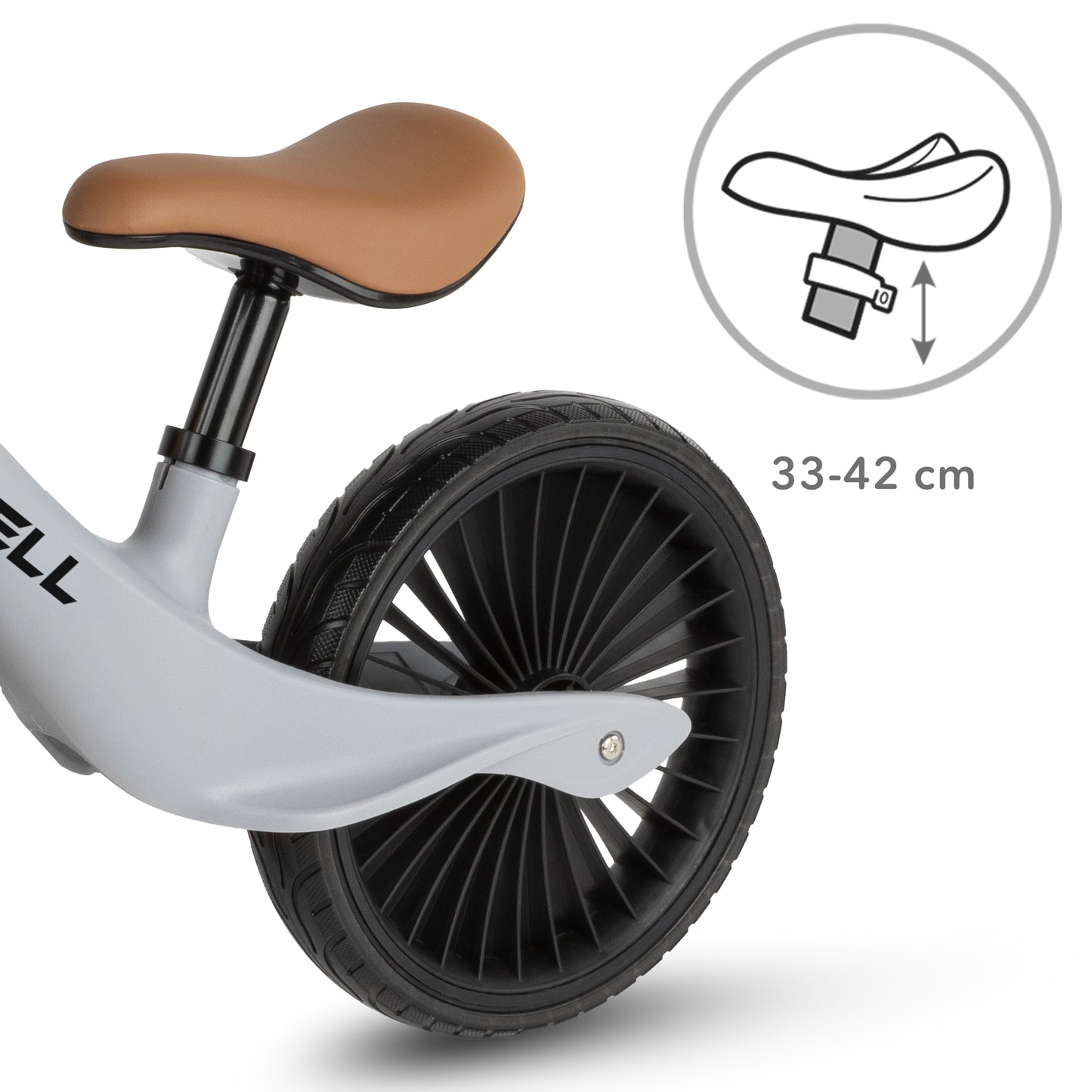 Kidwell-NIX-loopfiets-12 inch-vanaf 2 jaar-Grijs/bruin