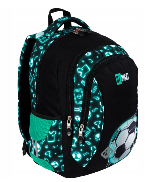 St.Right-rugzak-schooltas-15"-voetbal-39x27x17cm-20 liter-Neon