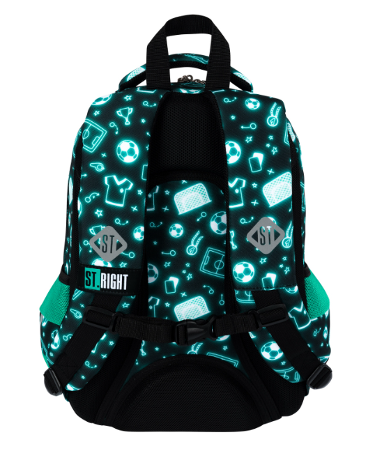 St.Right-rugzak-schooltas-15"-voetbal-39x27x17cm-20 liter-Neon