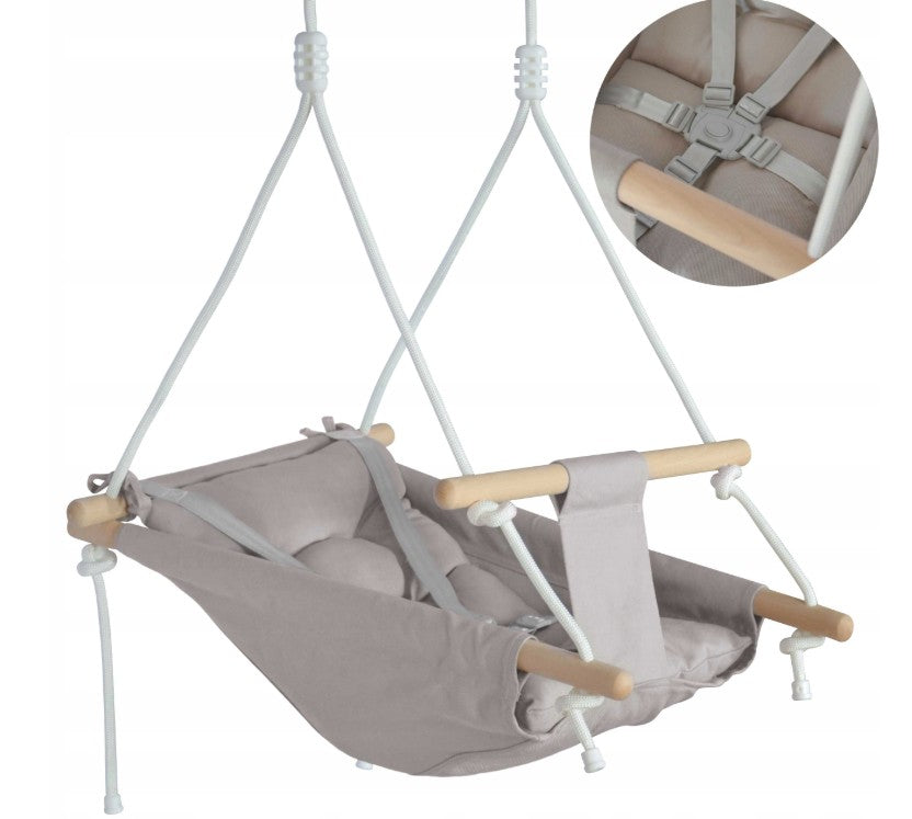 Madej-kinderschommel - babyschommel - wieg - schommelstoel - grijs - schommel