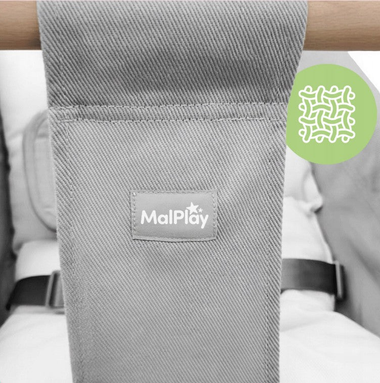 MalPlay-Malo Wave-kinderschommel - babyschommel - wieg - schommelstoel - grijs/wit - schommel