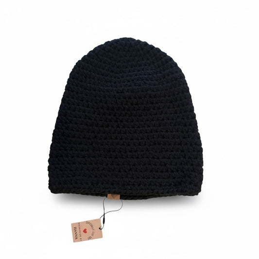 Handgehaakte muts - zwart