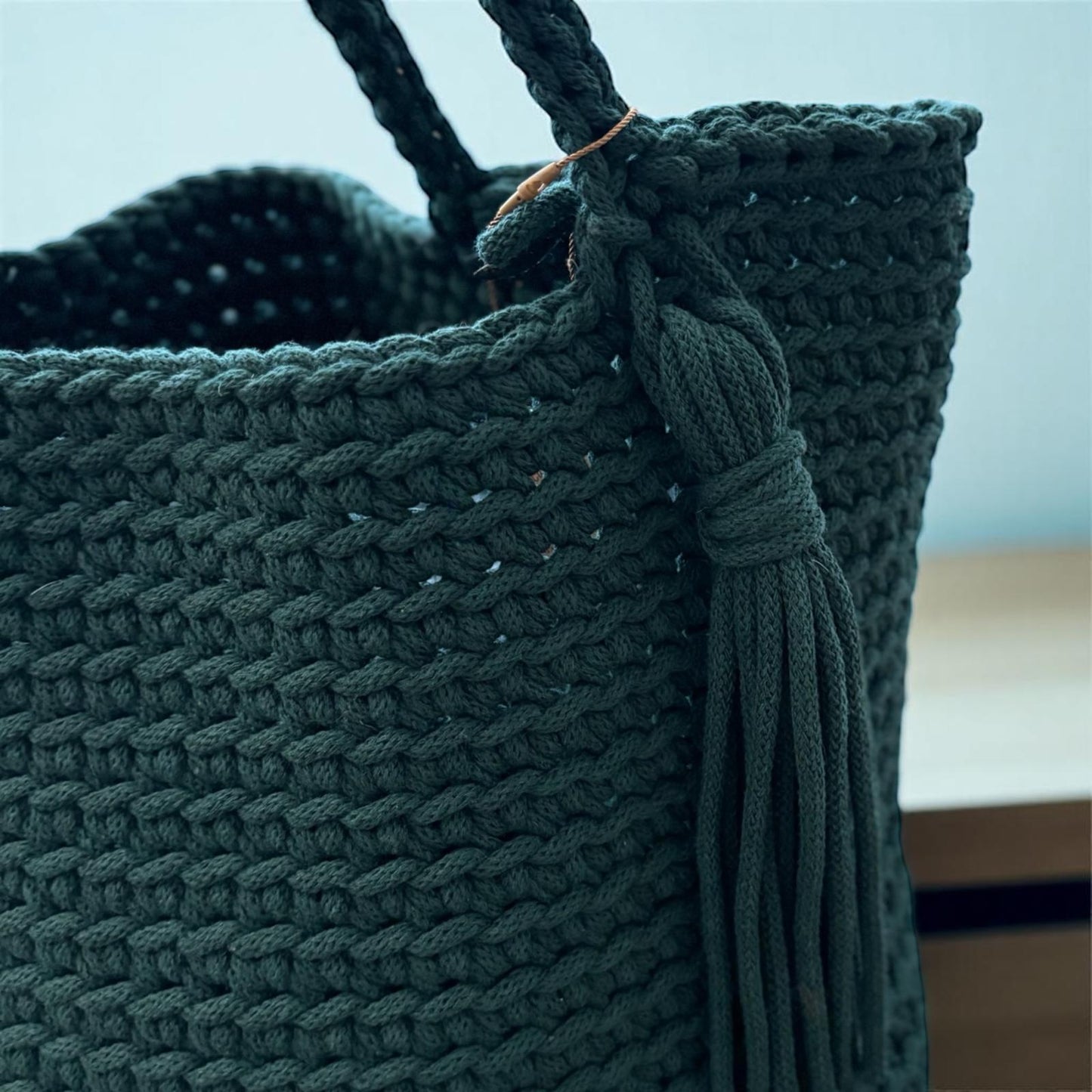 Gehaakte shopper tas handgemaakt- groen