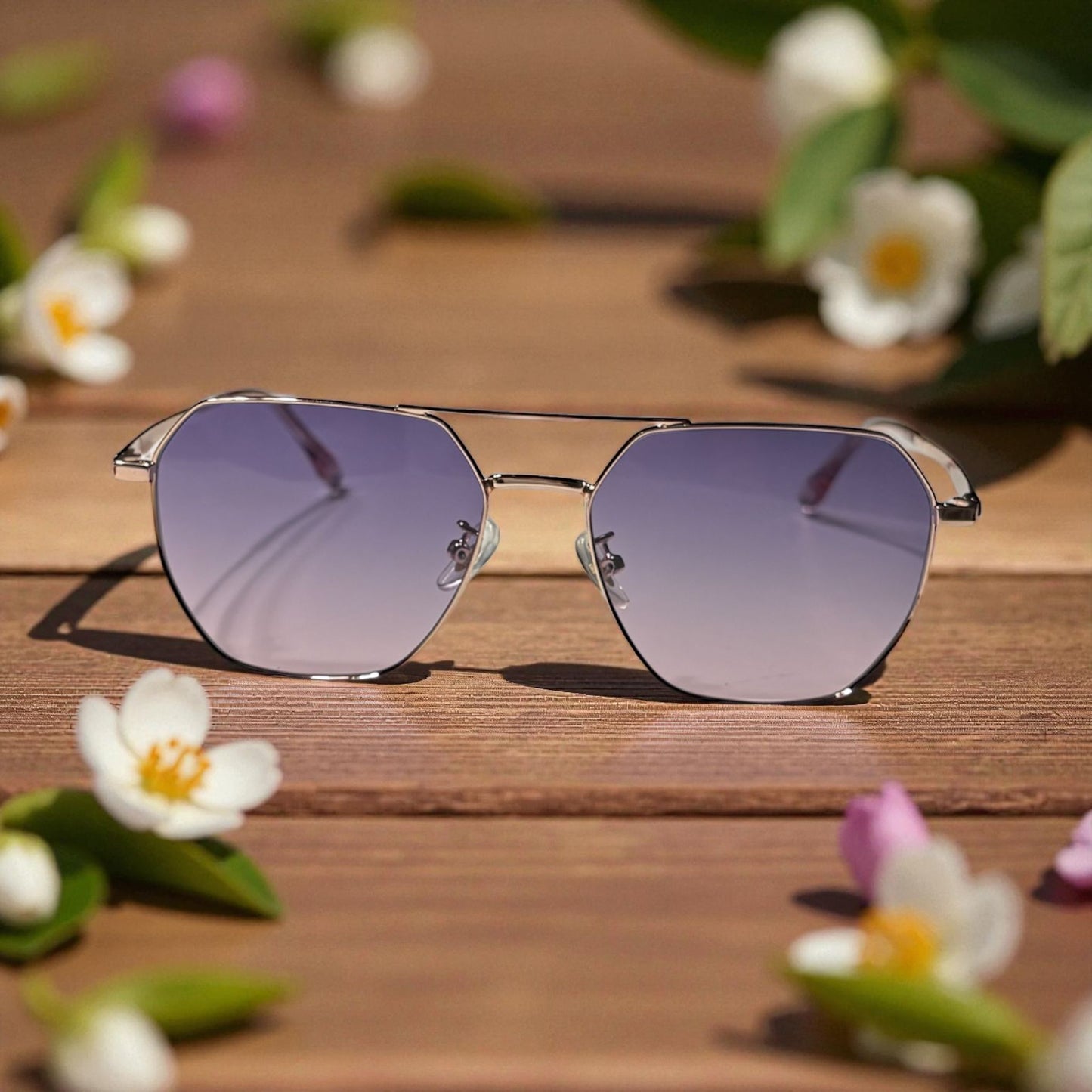 Zonnebril-Enzo Colini-Dames-Goud en Paars-Etui en doekje GRATIS