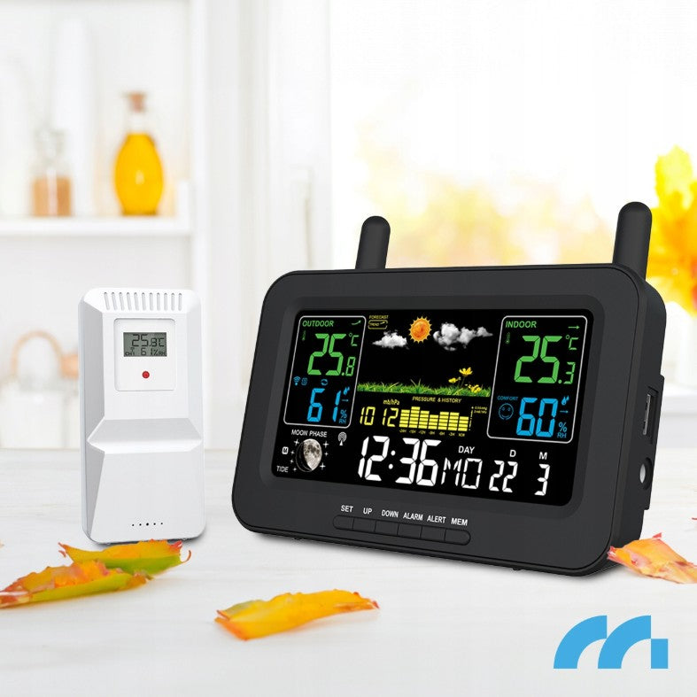 MalTec-Daily1000M-Draadloos weerstation-thermometer-hygrometer-barometer-klok