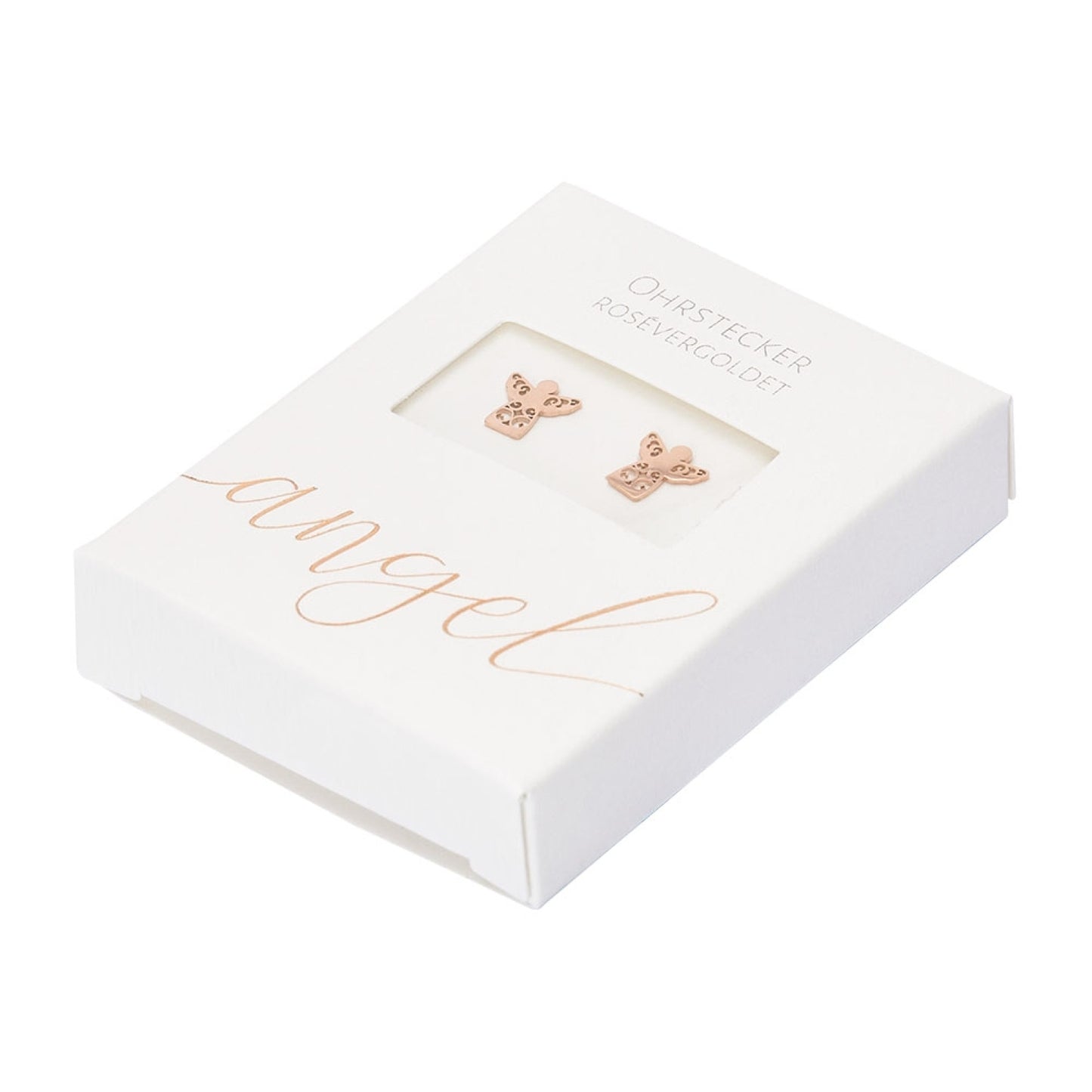 Crystals by HCA-Classic-Oorbellen-Roségoud-Engel