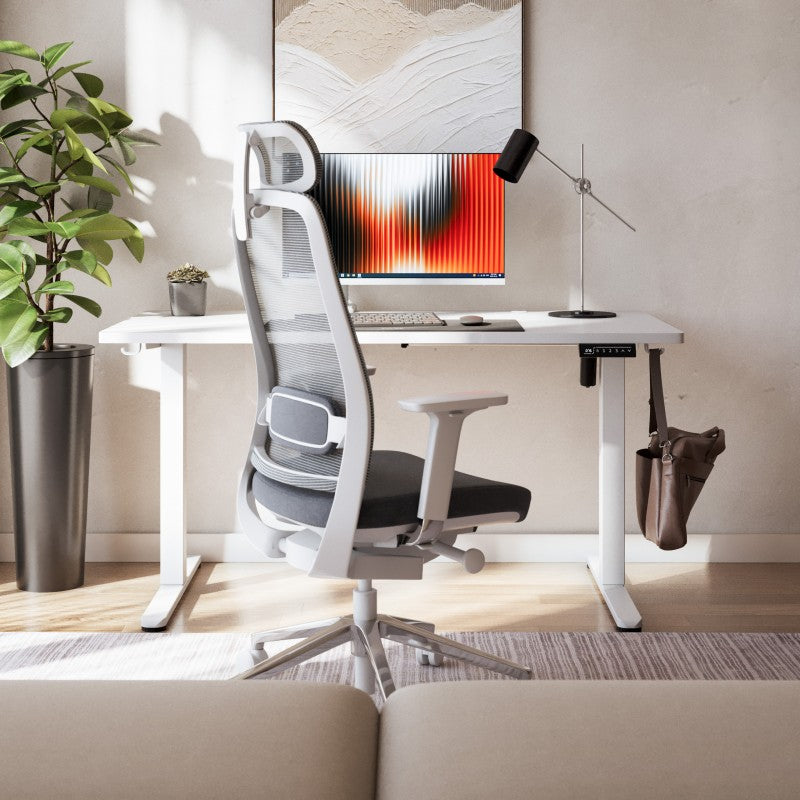 Mark Adler-Bureau-Leader 7.3-140x70 cm-Elektrisch verstelbaar-Wit