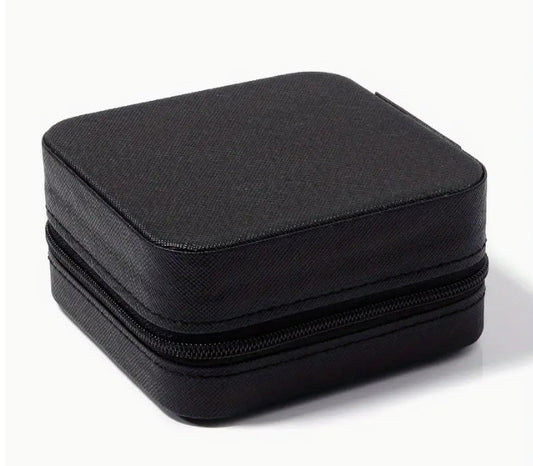 Reisjuwelendoosje met rits - ZWART