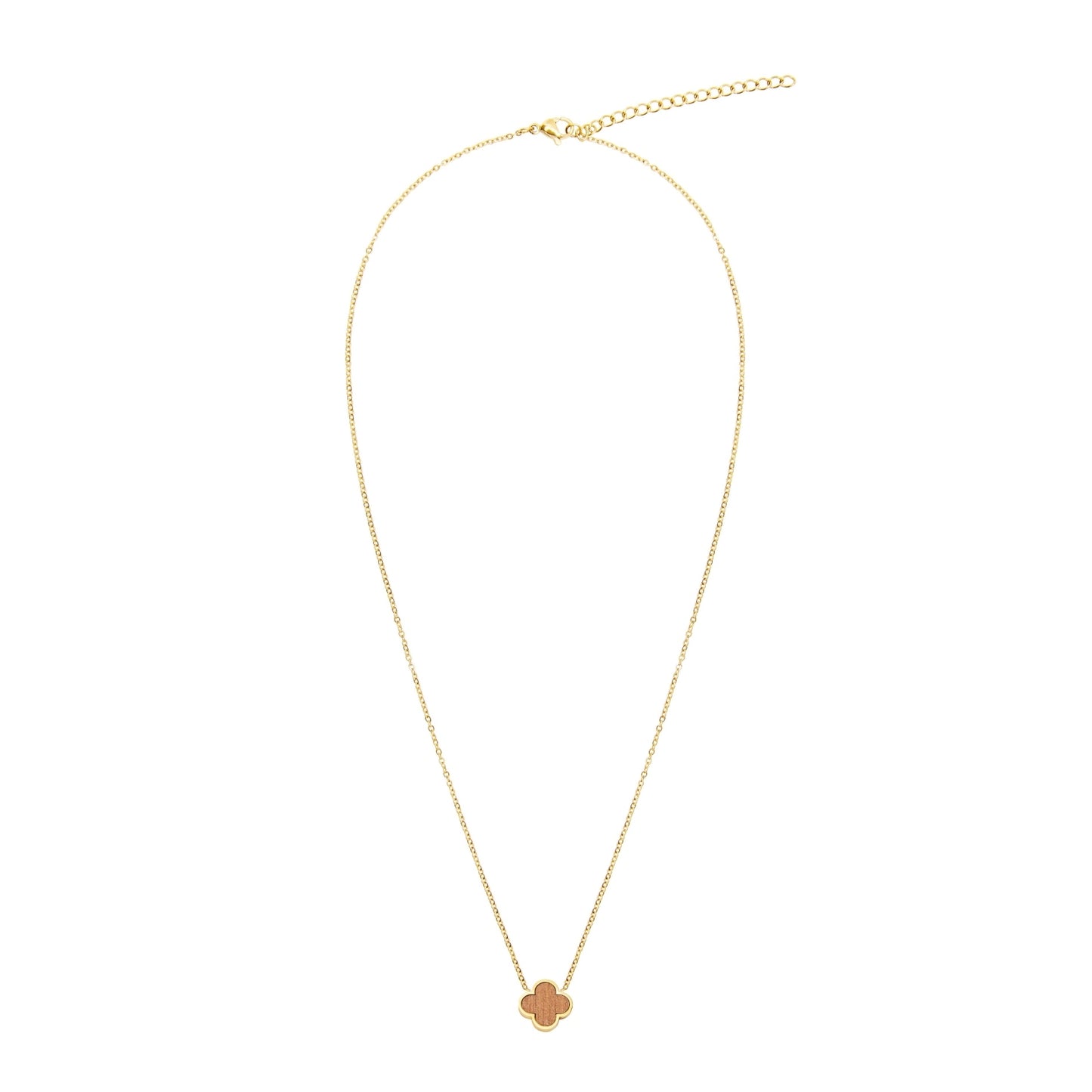 Crystals by HCA-Halsketting-Piece of Life-Verguld-Klaverblad