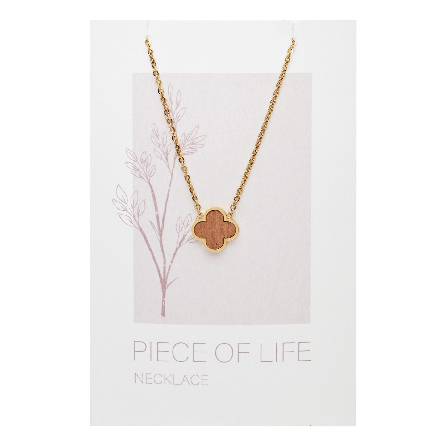 Crystals by HCA-Halsketting-Piece of Life-Verguld-Klaverblad