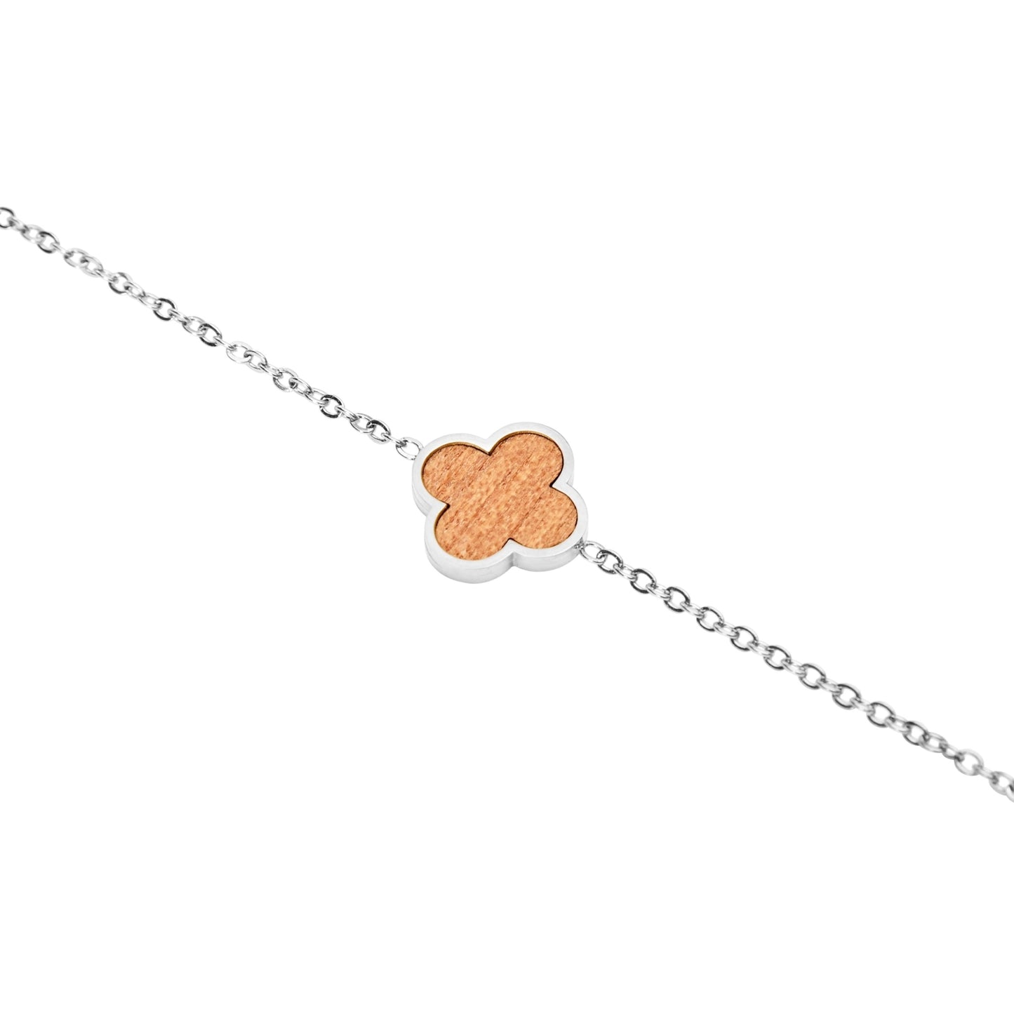 Crystals by HCA-Armband-Piece of Life-Roestvrijstaal-Klaverblad