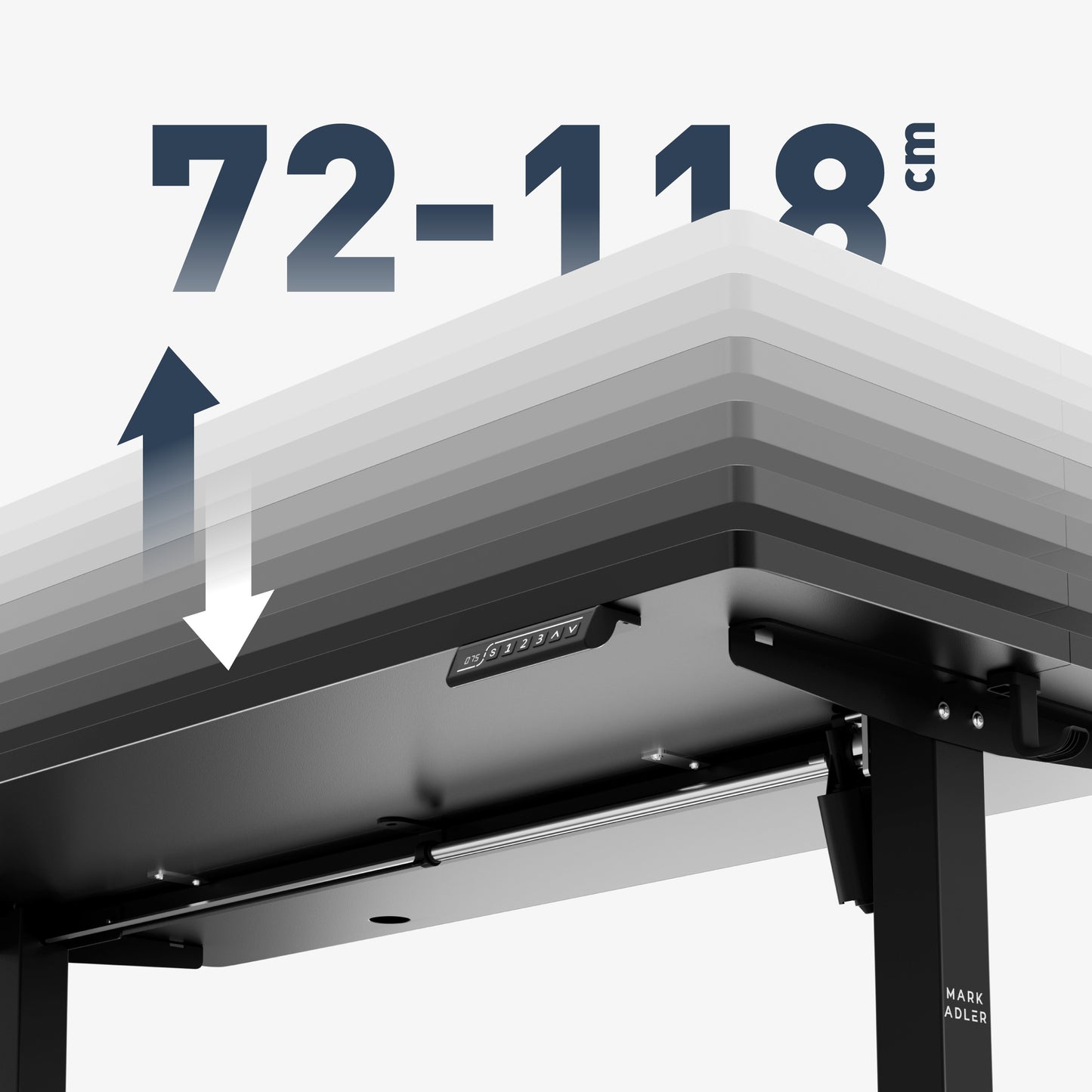 Mark Adler-Bureau-Leader 7.3-140x70 cm-Elektrisch verstelbaar-Zwart